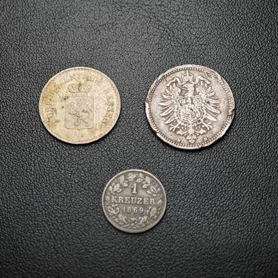 金瓯小拍第三期 古今币章 银价专场 - 德国19世纪小银币3枚 共5.3克