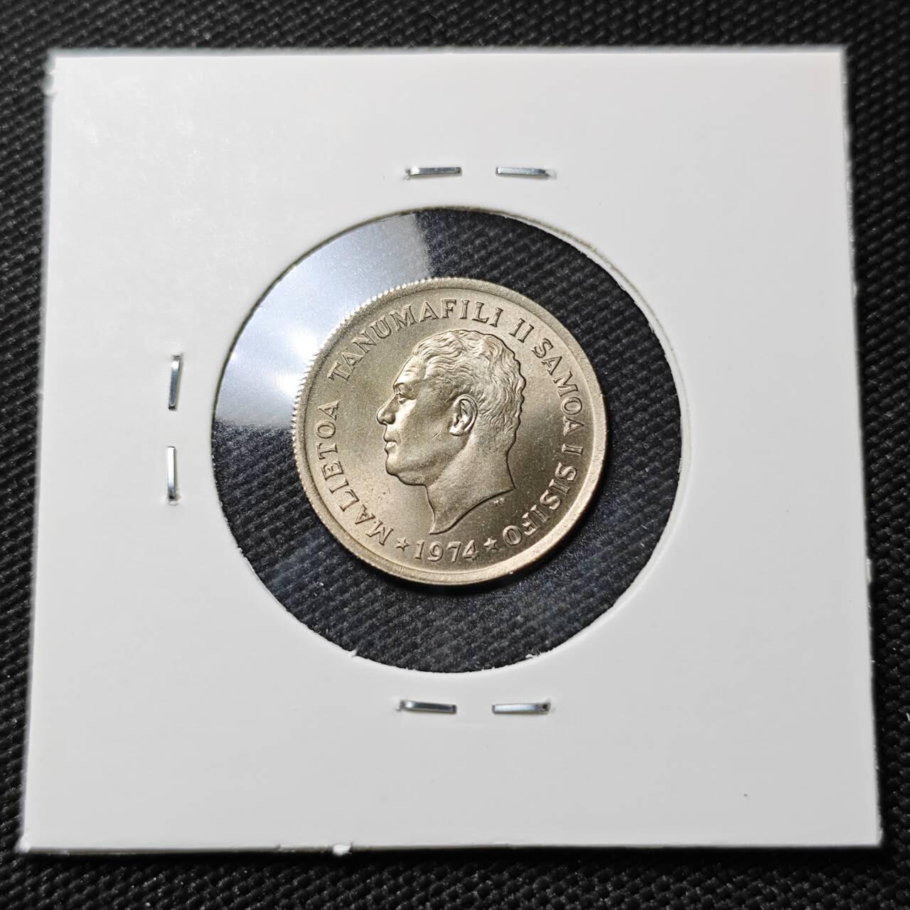 KK钱币收藏小铺  第390期  2月预留时间 周末发货  1974萨摩亚5分 好品