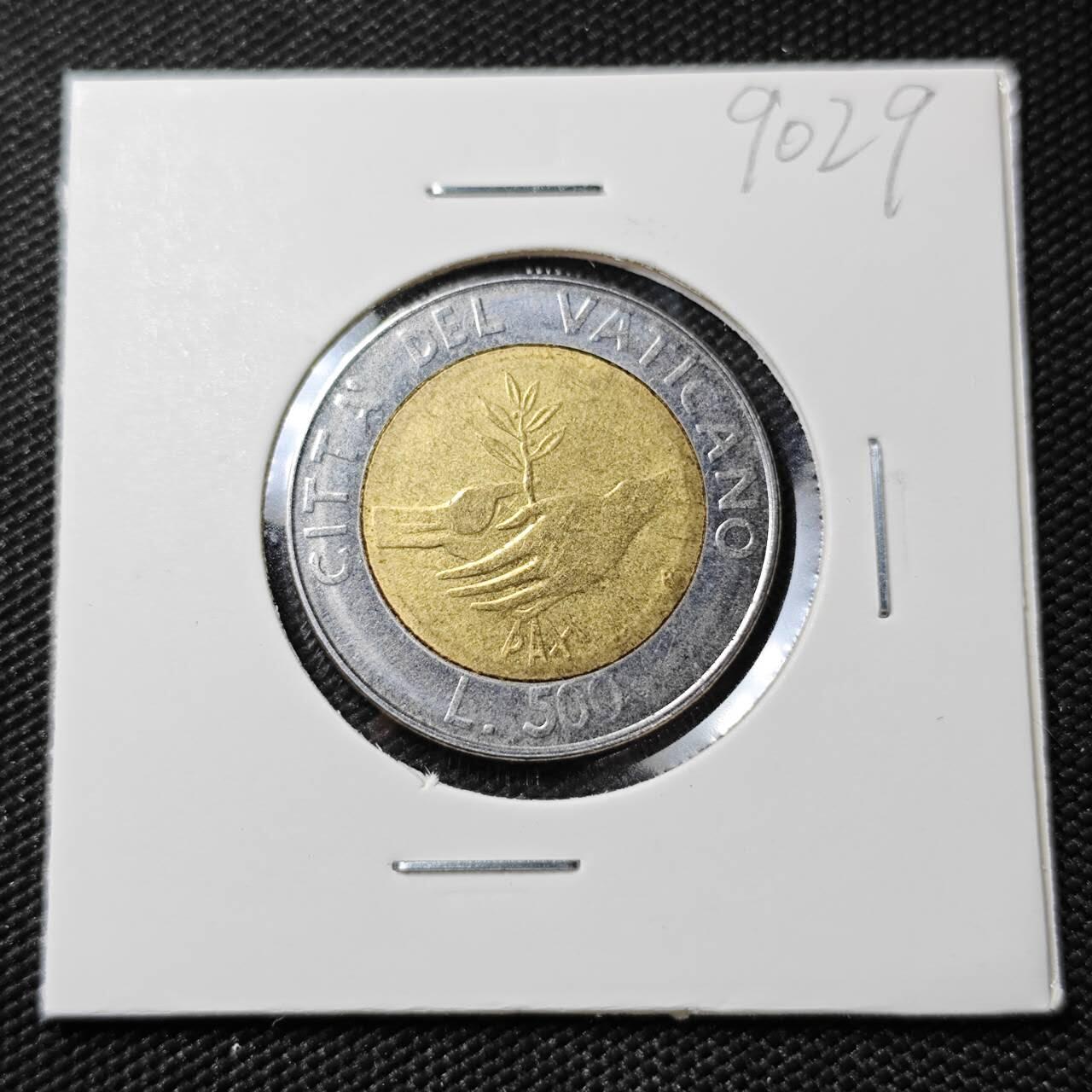 KK钱币收藏小铺  第390期  2月预留时间 周末发货  梵蒂冈500里拉双色币