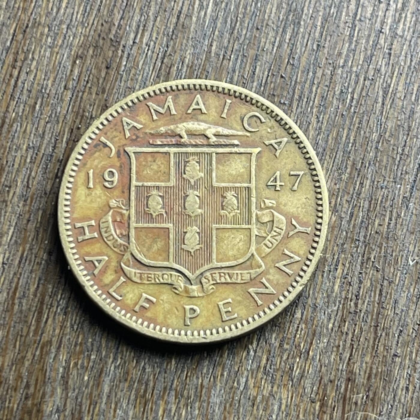 【本场4.12号发货】★第145加场★精品硬币 套币专场 不寄存，200包邮。不满200元，支付5元运费。《接受代拍 代送NGC评级》 49【无寄存】1947 牙买加 乔六 半便士 铜币