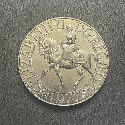 回流0201 - 英国1977年伊丽莎白二世登基25周年（银禧）25便士纪念币（克朗型）