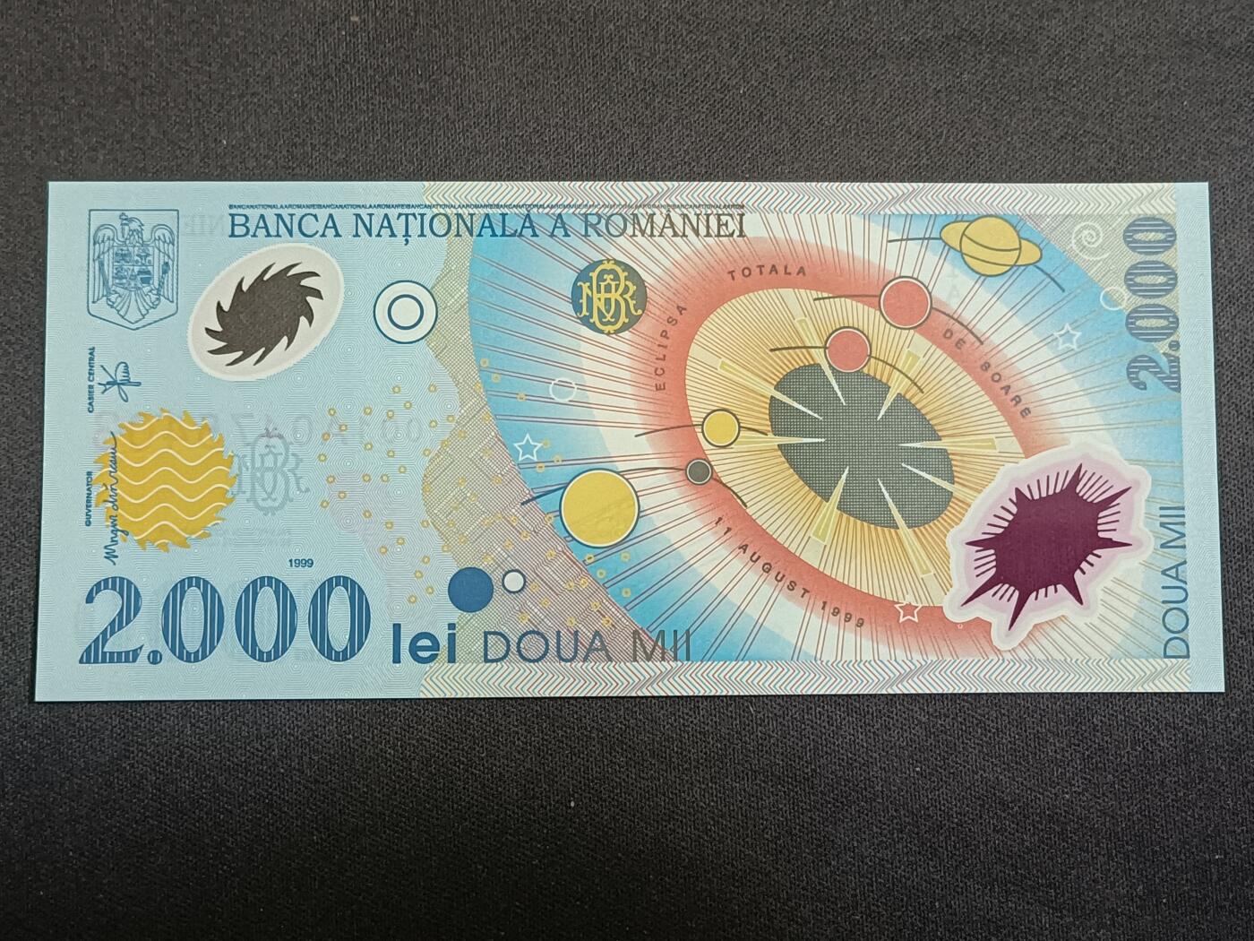 【游宝拍卖】乙巳蛇年第112期 周二集拍 罗马尼亚-2000列伊【1999年纪念钞 全新UNC】