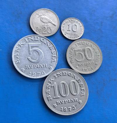 外国优质老铜币高银银币，周六九点倒数截拍，满百包邮，持续收拍 - 印度尼西亚5枚