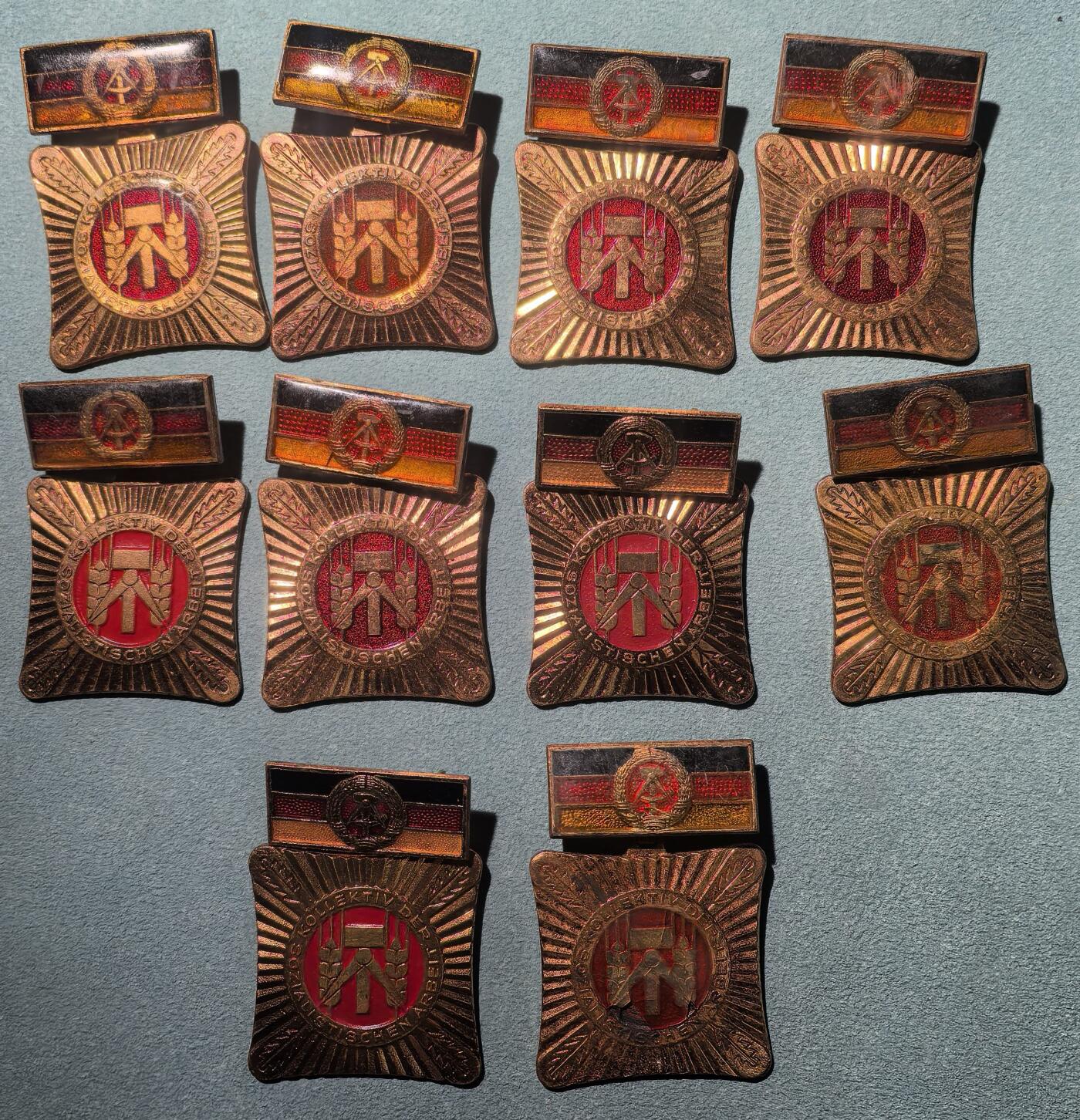 盛世勋华——号角文化勋章邮票专场拍卖第302期 东德社会主义劳动积极集体荣誉称号奖章 10枚