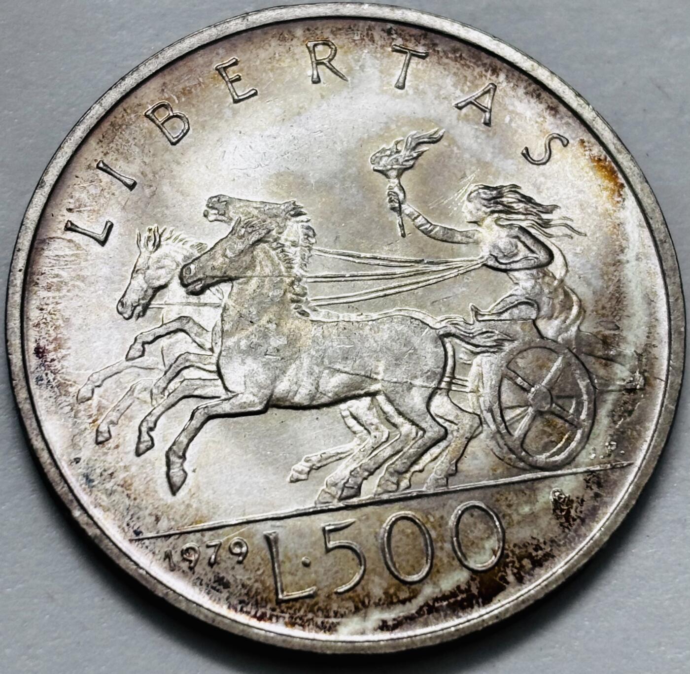 文馨钱币收藏 2026新年第五场（第 291 场）【长期接代拍品】 全新环彩五彩 1979 年圣马力诺 500 里拉银币 11 克