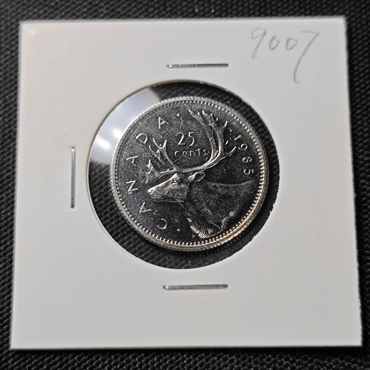 KK钱币收藏小铺  第390期  2月预留时间 周末发货  1985加拿大25分精制币