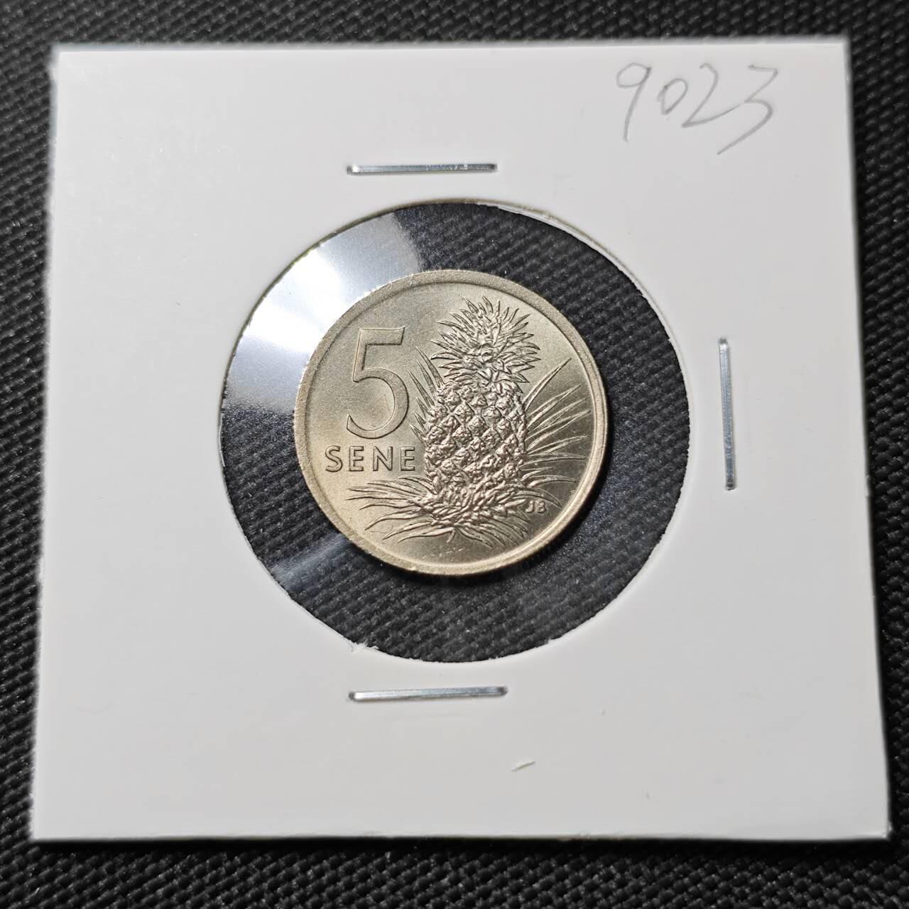 KK钱币收藏小铺  第390期  2月预留时间 周末发货  1974萨摩亚5分 好品