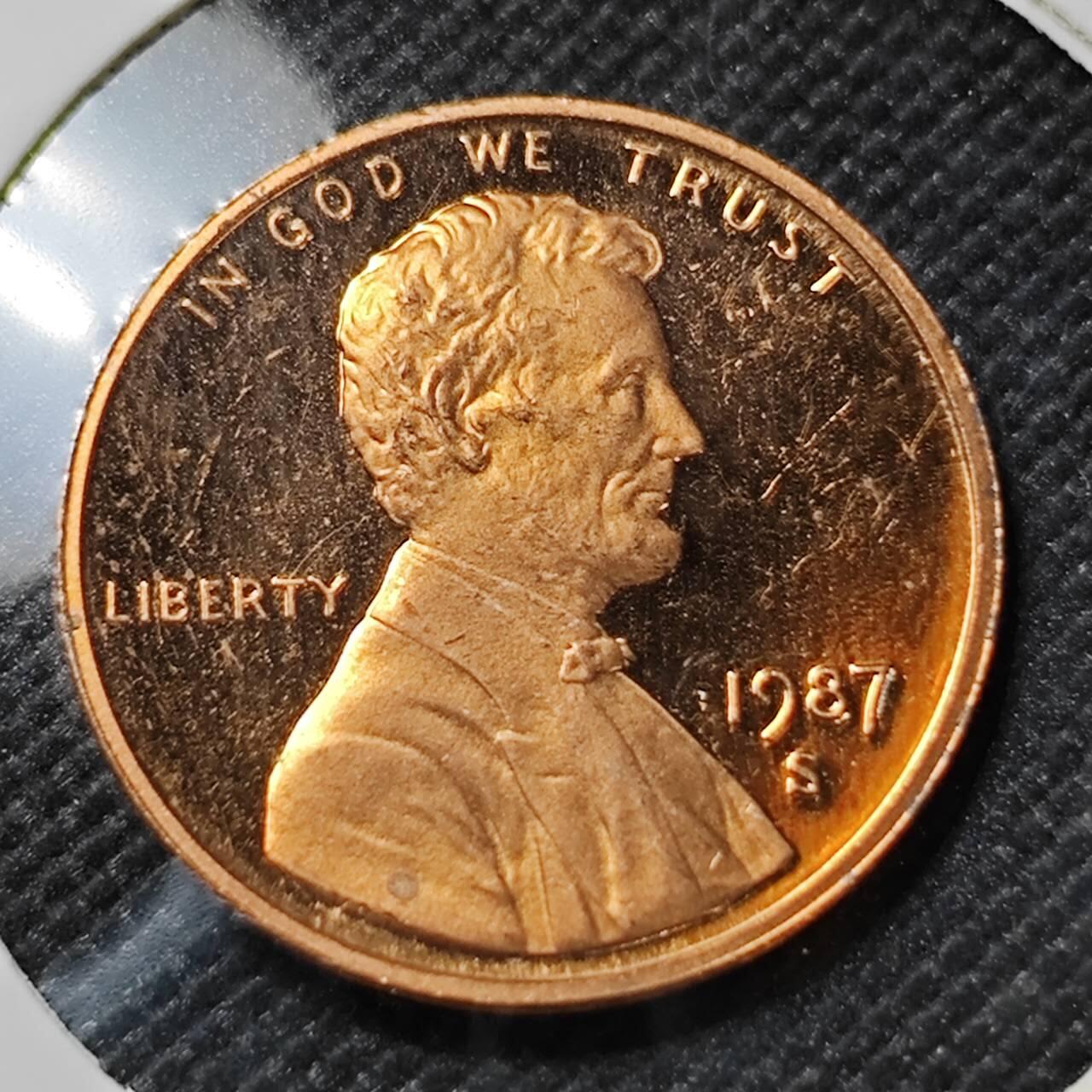 KK钱币收藏小铺  第390期  2月预留时间 周末发货  1987美国1分精制币