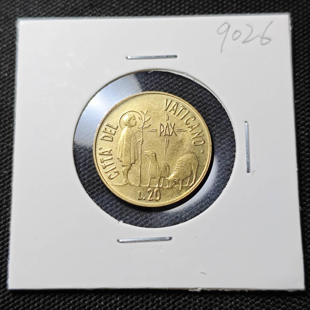 KK钱币收藏小铺  第390期  2月预留时间 周末发货  梵蒂冈20里拉