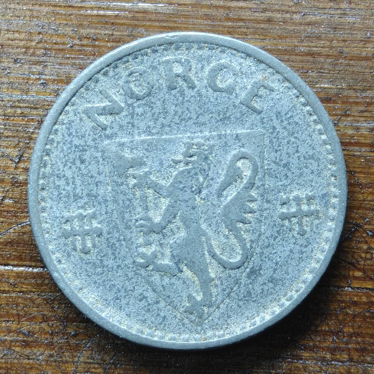 【铜匠收藏】★第140场★散币场。不寄存，30包邮。不满30元，支付5元运费。《接受代拍 代送NGC评级》 80【无寄存】德占挪威 1941年 50欧尔 锌币