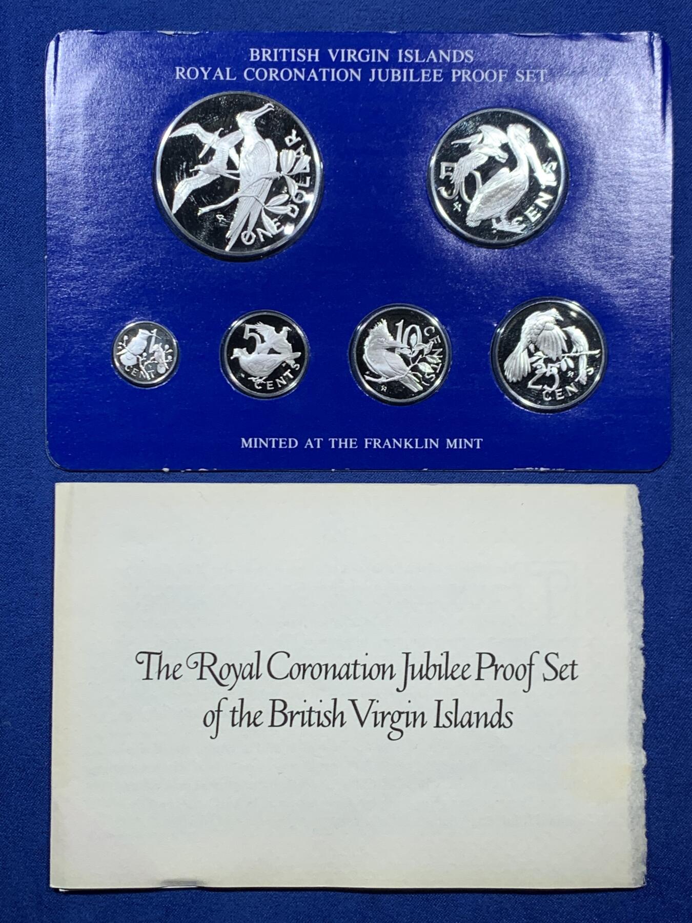 《竞宝斋》第462场 周日，周一，2场连拍 （全场包邮）欢迎送拍 英属维尔京群岛1978年全银套币 6枚银币 分别重25.7克16.72克8.81克6.4克3.55克1.75克  925银