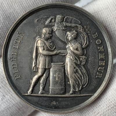 掌中浮雕-藏着的欧洲第051场 - 法国结婚银章，33.41mm，16g