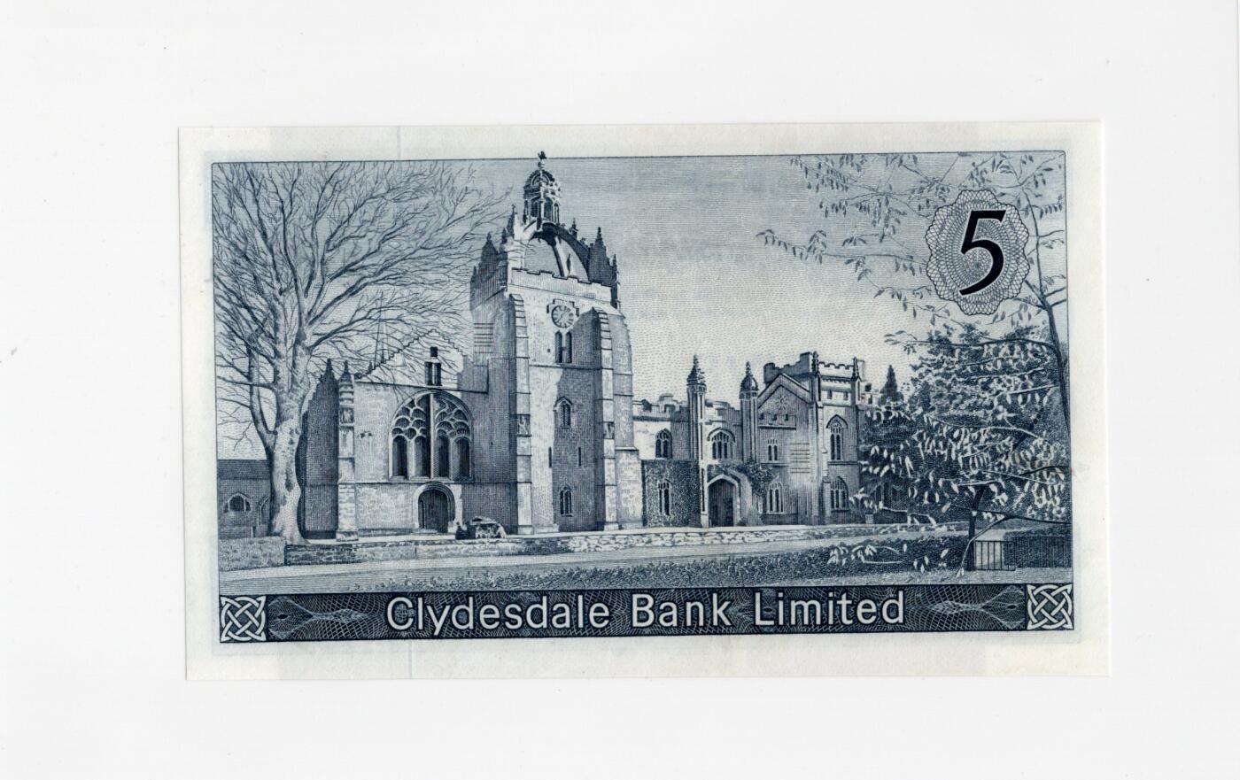 徐霞客拍卖首拍 苏格兰克莱兹银行 1968 5镑 UNC- 193041 这张纸币由苏格兰克莱兹代尔银行于1968年11月1日在格拉斯哥发行，延续了英国独一无二的“私人发钞”传统。克莱兹代尔银行作为苏格兰最具代表性的本土银行之一，这张5英镑券不仅是流通工具，更是苏格兰金融文化的“活化石”。作为苏格兰私人银行券的早期品种，全新品相存世量已十分稀少。