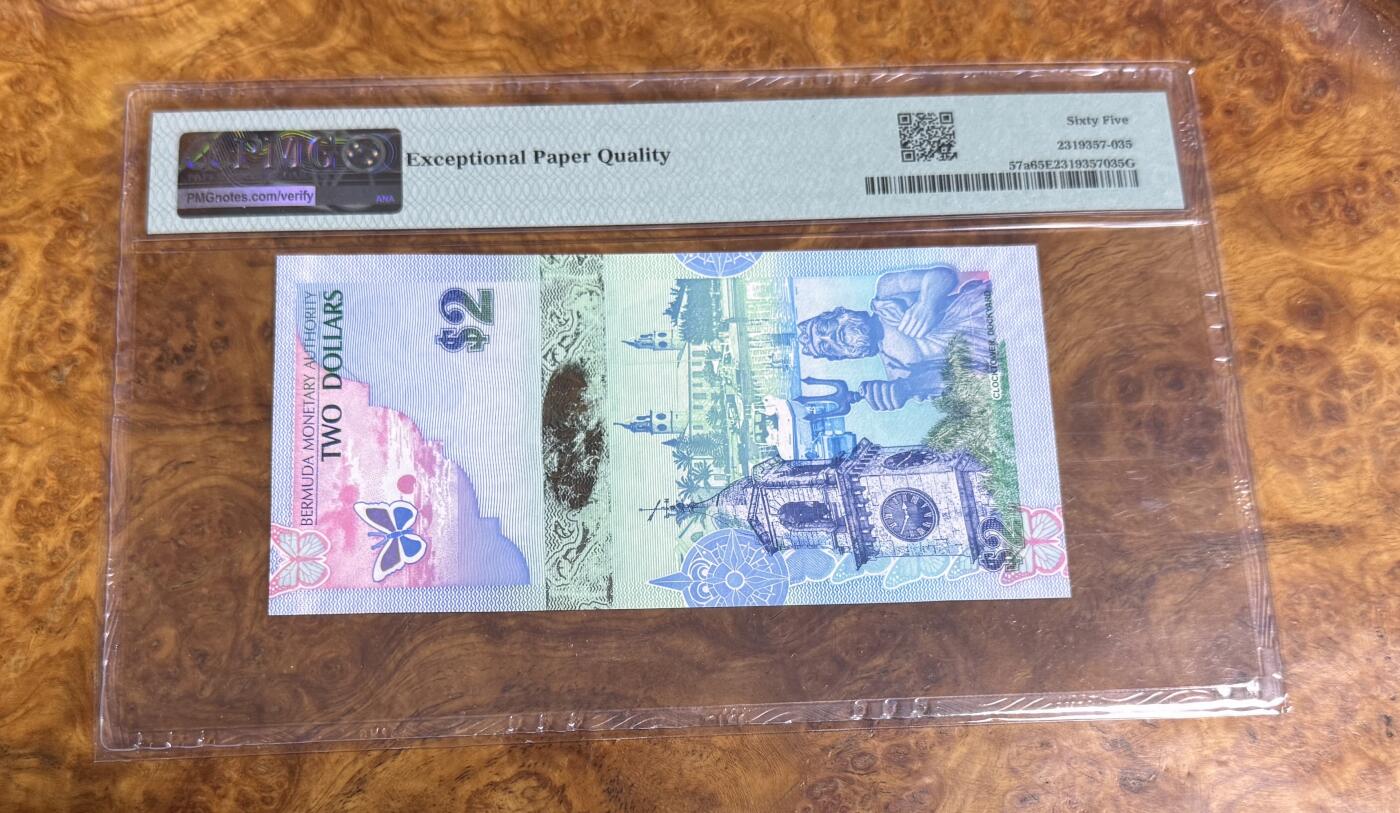 得物收藏 Chase Auction 第35期 - - 外钞、银元、民国钞和人民币混合场！持续更新中！ 2009年百慕大2元，PMG65！