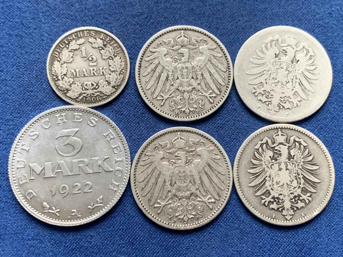 《竞宝斋》第462场 周日，周一，2场连拍 （全场包邮）欢迎送拍 六枚一组 银币5枚+铝币1枚 细节见图