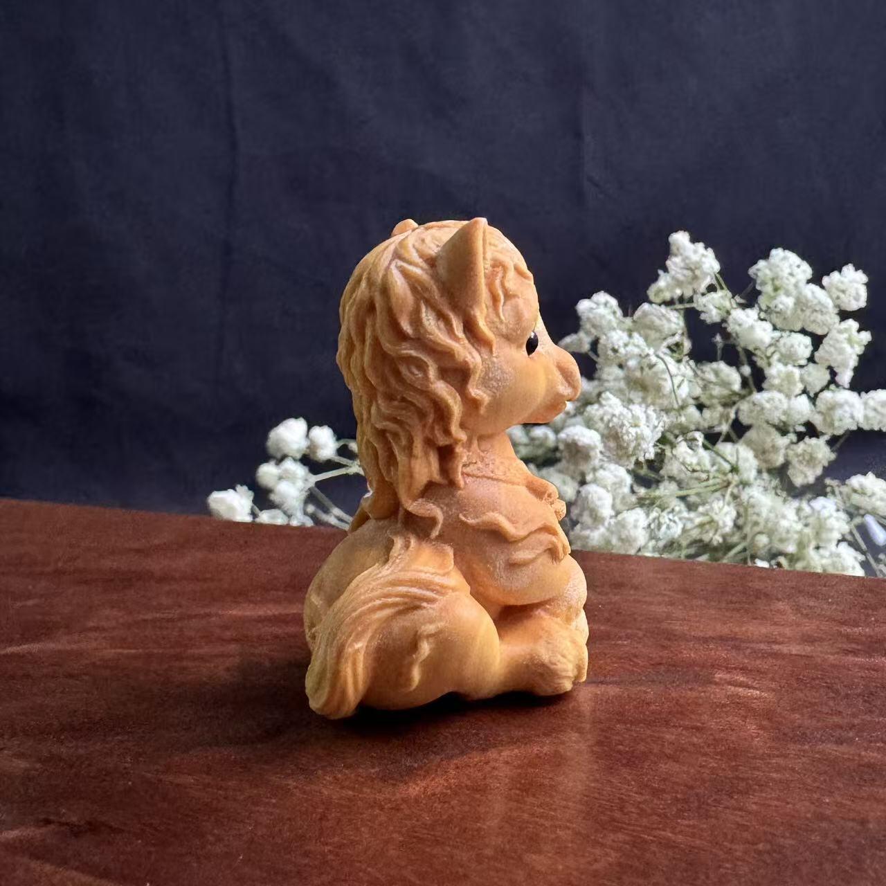 零元拍：2026马年，黄杨木雕12生肖之：萌马，高约：40MM。可爱不。