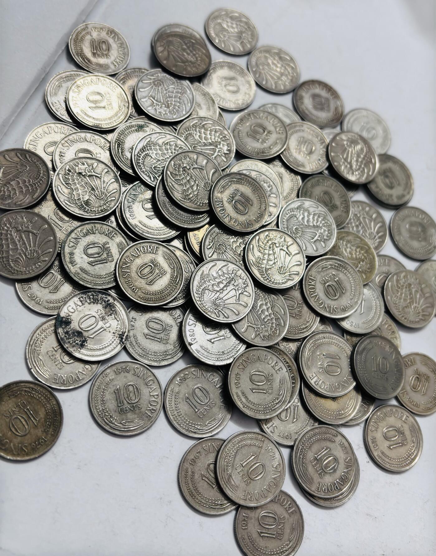 文馨钱币收藏 2026新年第五场（第 291 场）【长期接代拍品】 带光好品 1967-1983 年新加坡老版海马 10 分 100 枚