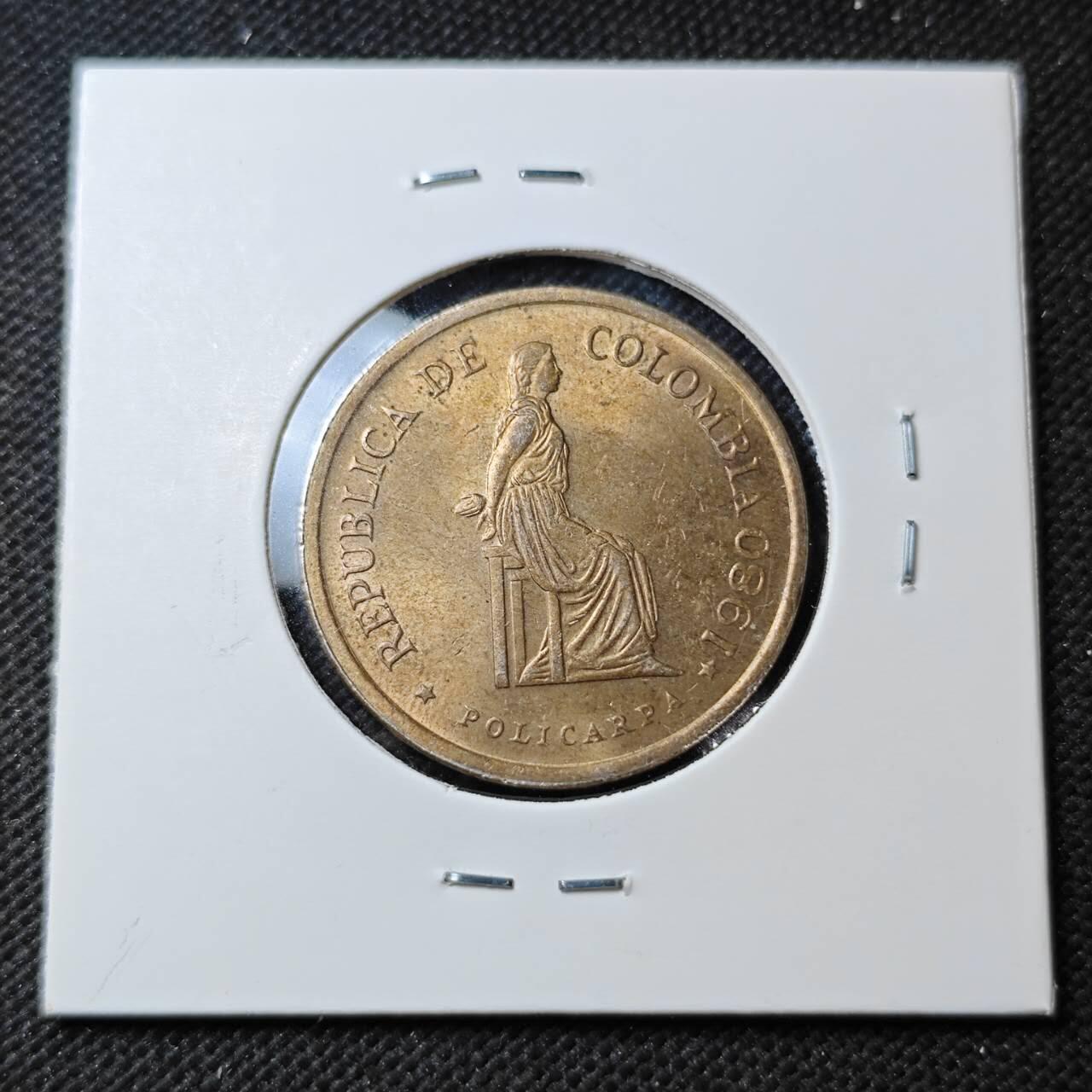 KK钱币收藏小铺  第389期  2月预留时间 周末发货  哥伦比亚5比索