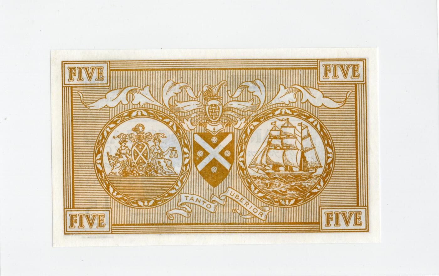 徐霞客拍卖首拍 	苏格兰/苏格兰银行	P-106c 1967年5镑	UNC-	G982032	是苏格兰最古老发钞行的经典品种。它采用金蓝双色凹版印刷，顶部的正义女神与苏格兰纹章图案极具辨识度，保留“承诺按需兑换”的古老金融表述，见证苏格兰私人发钞传统，存世稀少，是苏格兰金融史与工艺美学的双重载体，极具收藏价值。			