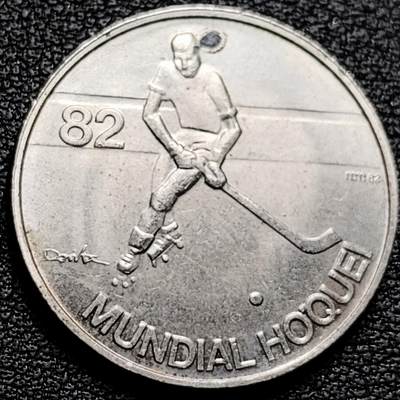 泉币菌-第176场- 精品福利场 - 原光美品 世界滚轴冰球运动会 1982葡萄牙5埃斯库多铜镍纪念币 24.5毫米7克