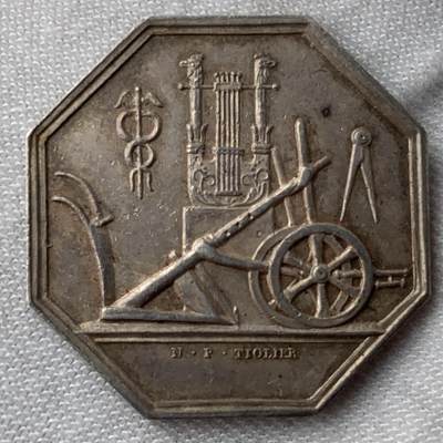 掌中浮雕-藏着的欧洲第051场 - 法国农业八角银章，对边25mm，7.8g