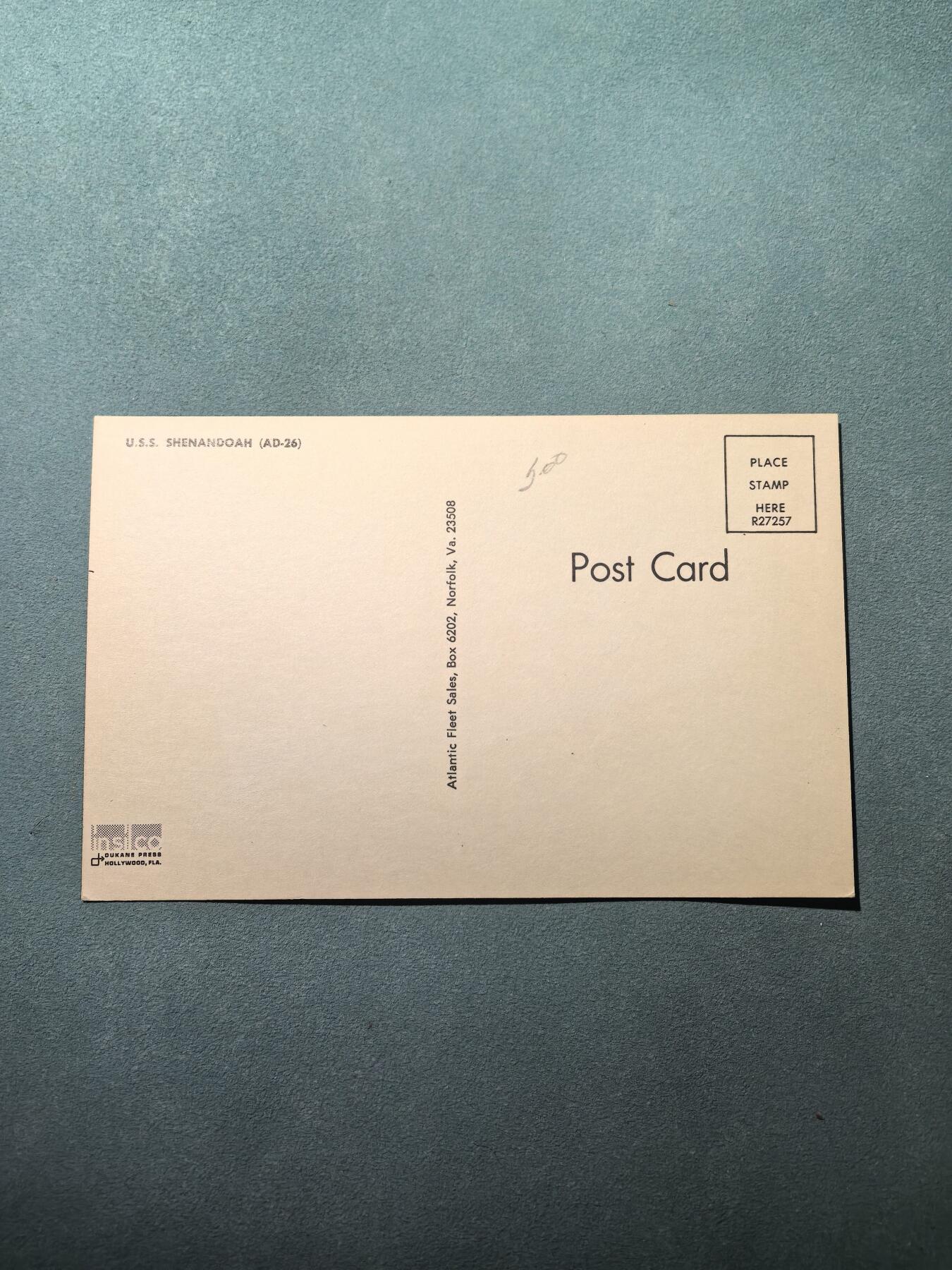 盛世勋华——号角文化勋章邮票专场拍卖第302期 美国冷战时期军舰专题明信片 美国海军“谢南多厄”号（AD-26）补给舰 