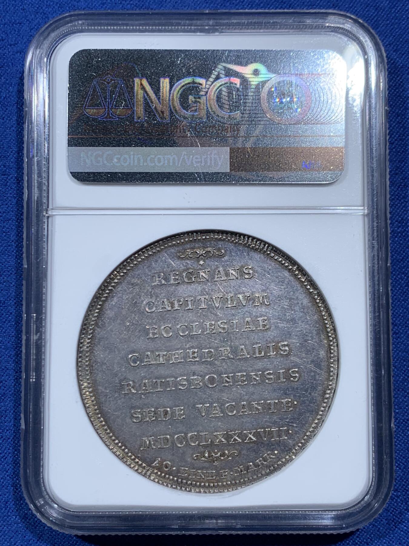 《竞宝斋》第462场 周日，周一，2场连拍 （全场包邮）欢迎送拍 NGC MS63 雷根斯堡主教区 1787BK 缺位泰勒大银 稀少单年 极致工艺 不二之选