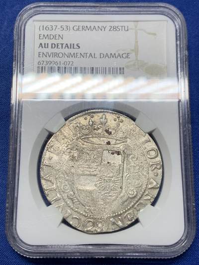 《竞宝斋》第462场 周日，周一，2场连拍 （全场包邮）欢迎送拍 - NGC AUD 埃姆登 神圣罗马帝国自由市 费迪南三世时期 28斯图弗（即2/3泰勒）