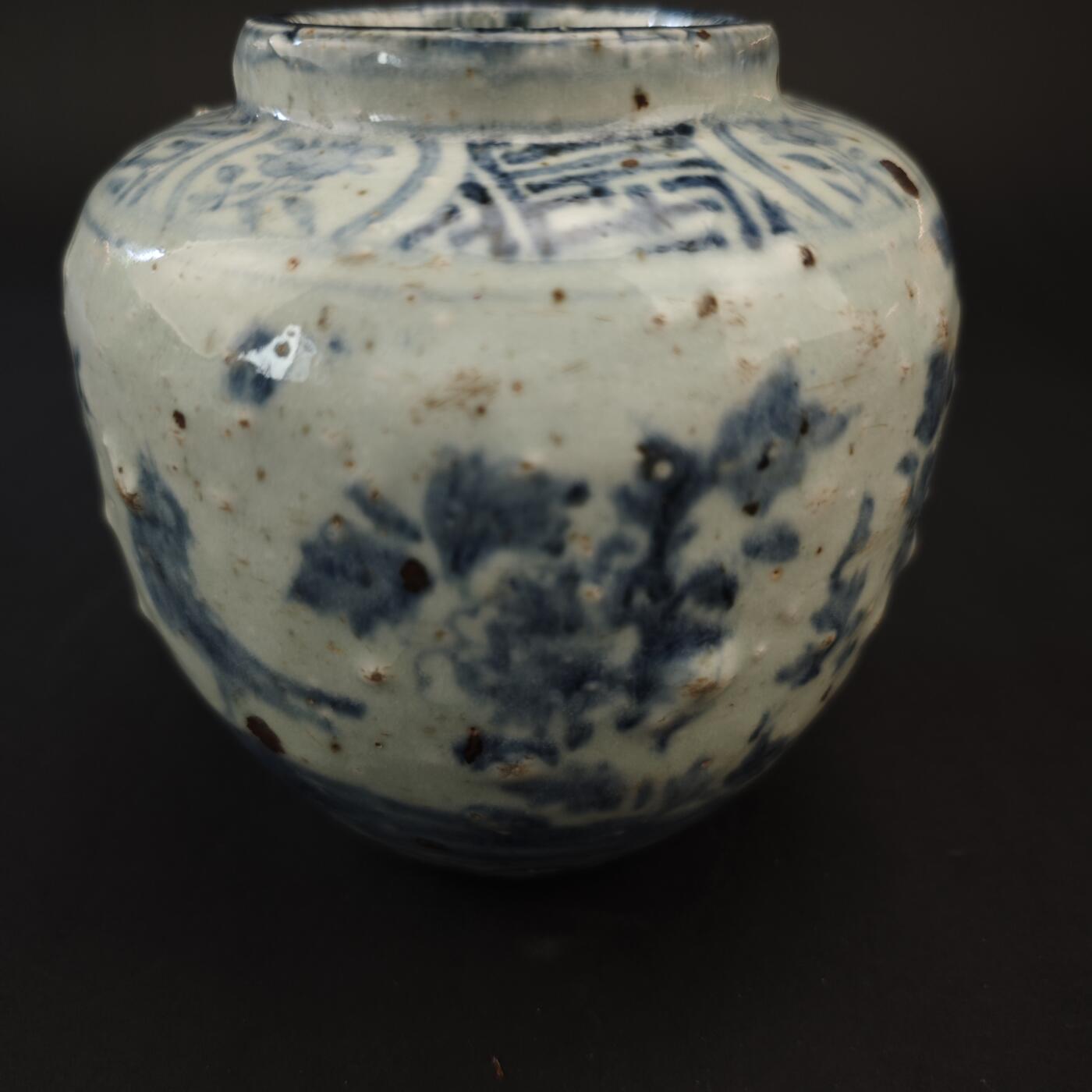 上海都达杂项专场九（全场包邮） 明 青花花鸟罐1-116