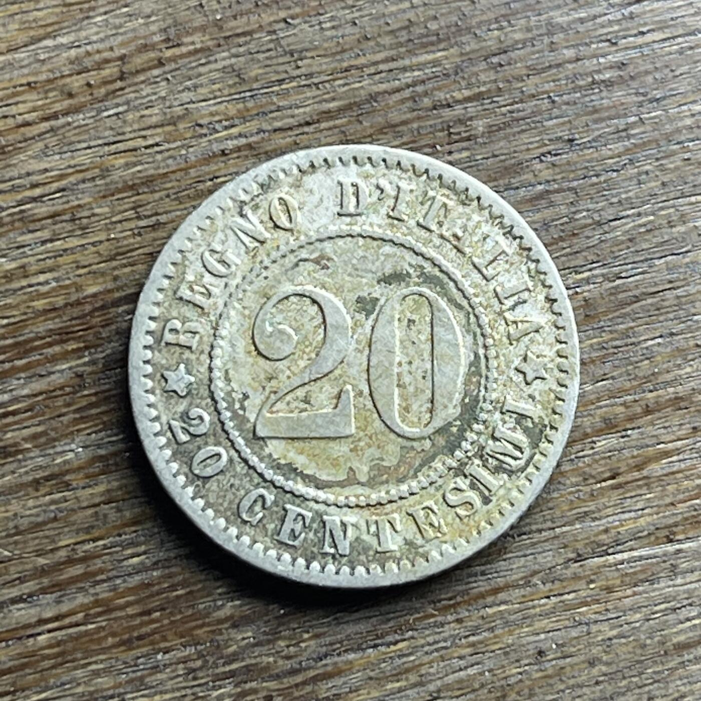 【本场4.12号发货】★第145加场★精品硬币 套币专场 不寄存，200包邮。不满200元，支付5元运费。《接受代拍 代送NGC评级》 66【无寄存】1894 意大利 20分 镍币