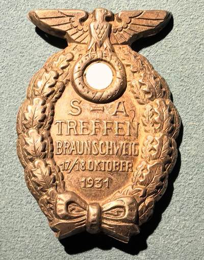 盛世勋华——号角文化勋章邮票专场拍卖第303期 - 德国（1939）1931年10月冲锋队不伦瑞克大游行纪念证章