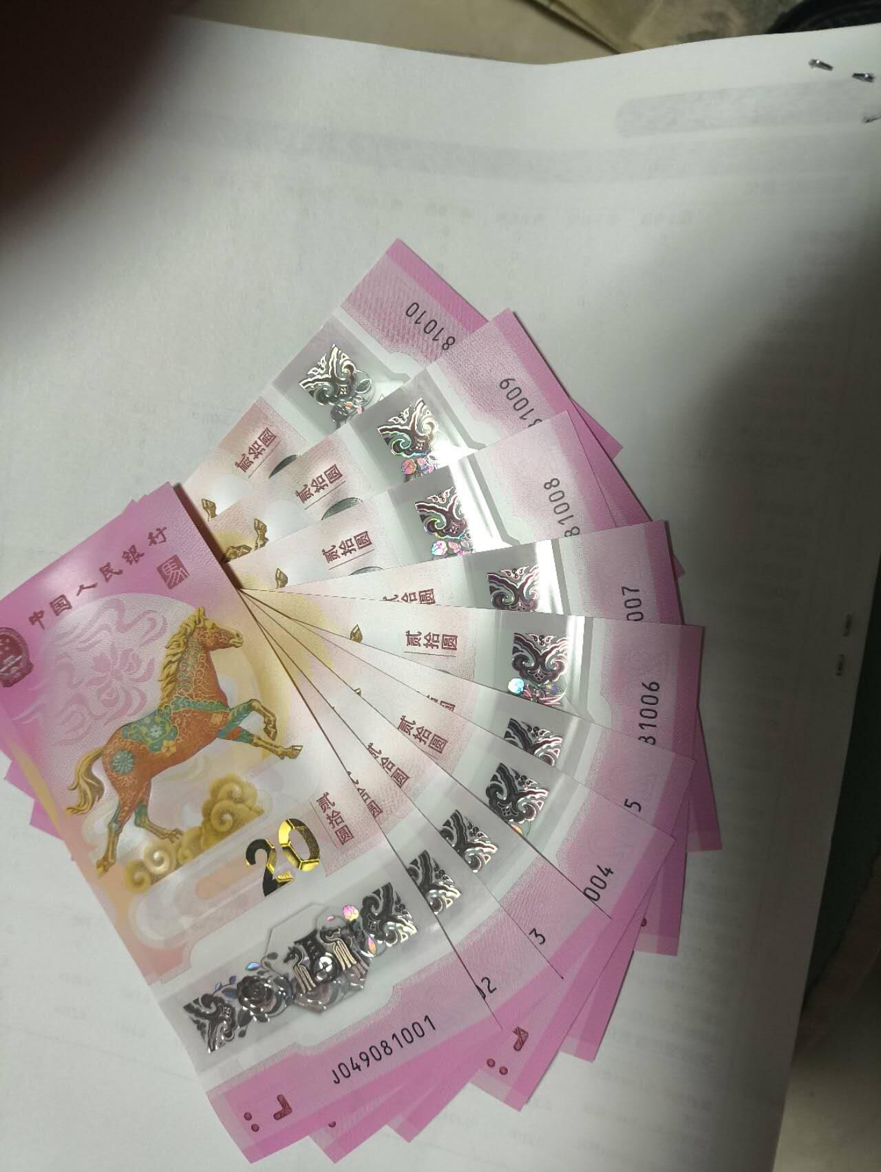 同乐钱币 非常稀少的2026你马钞标十，号码049081001--04908110