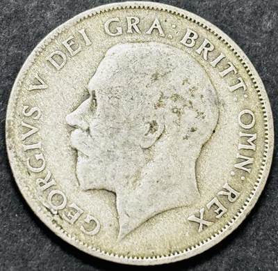 文馨钱币收藏 2026新年第五场（第 291 场）【长期接代拍品】 - 1922 年英国乔治五世 1 先令银币，5.6 克 500 银，折合银价 5.6×0.5×25=70