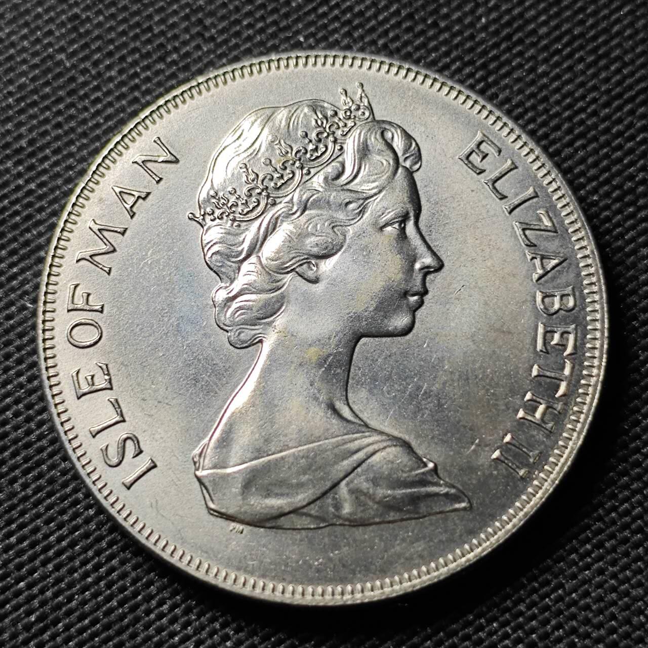 KK钱币收藏小铺  第400期  百期特拍（四拍之四）2月预留时间 周末发货  1975马恩岛1克朗形纪念币 无尾猫