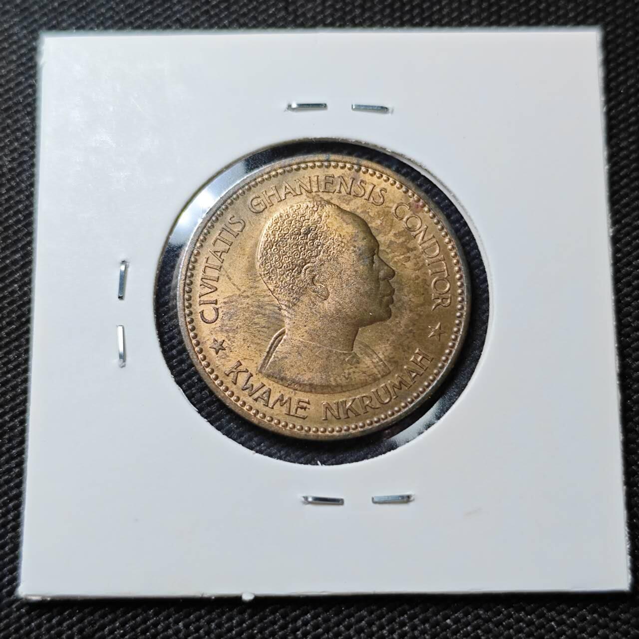 KK钱币收藏小铺  第390期  2月预留时间 周末发货  1958加纳1便士铜币 好品