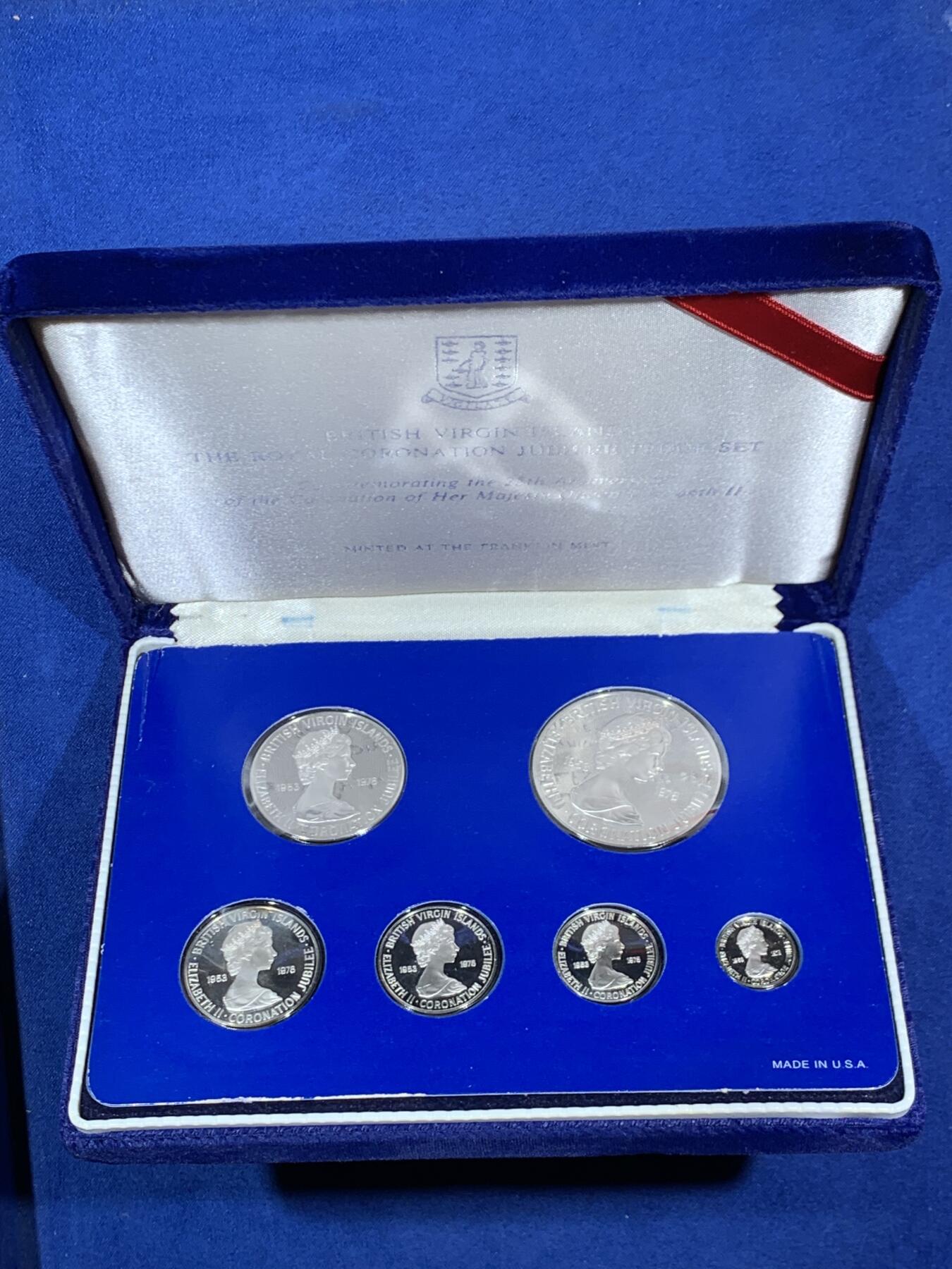 《竞宝斋》第462场 周日，周一，2场连拍 （全场包邮）欢迎送拍 英属维尔京群岛1978年全银套币 6枚银币 分别重25.7克16.72克8.81克6.4克3.55克1.75克  925银