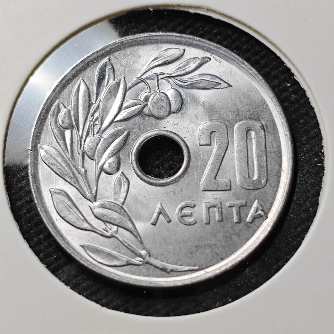 KK钱币收藏小铺  第389期  2月预留时间 周末发货  希腊20雷普塔 好品