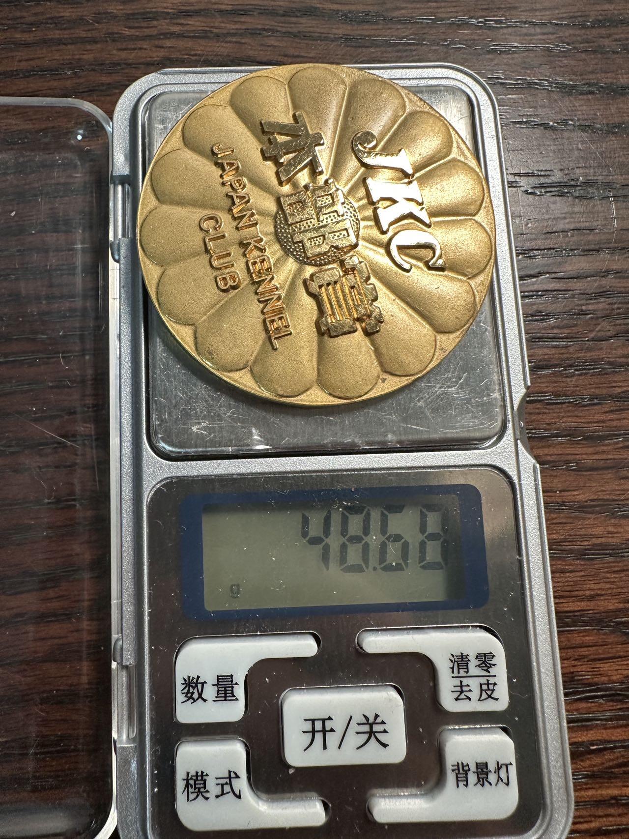 蒂克钱币-第57场 日本章 企业章拍卖  全日本畜犬登记协会 镀金章 52mm 48g