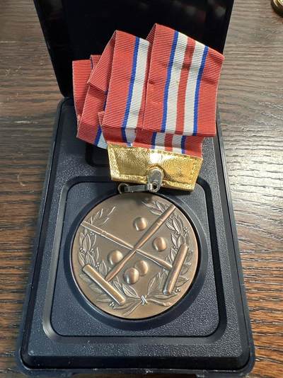 蒂克钱币-第57场 日本章 企业章拍卖  - 日本 门球比赛铜章 60mm 65g