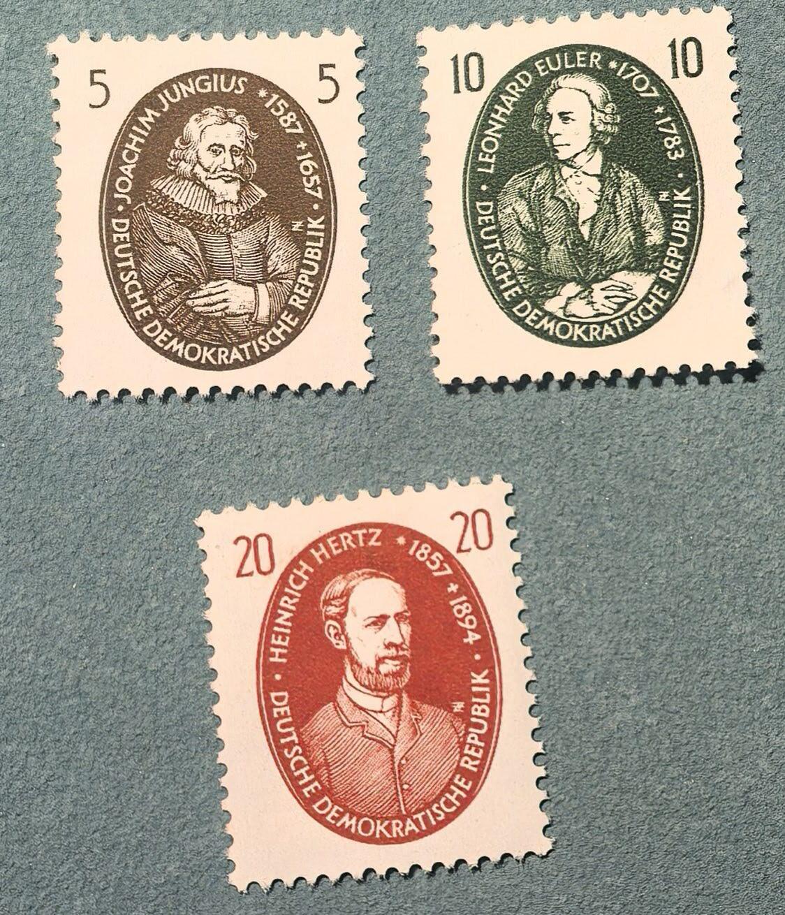 盛世勋华——号角文化勋章邮票专场拍卖第302期 东德1957年发行 3全新票 著名科学家