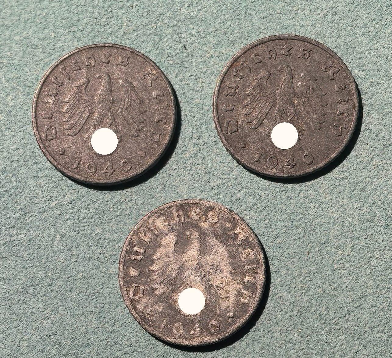 盛世勋华——号角文化勋章邮票专场拍卖第302期 德国（1939）1940年5芬尼硬币 3枚