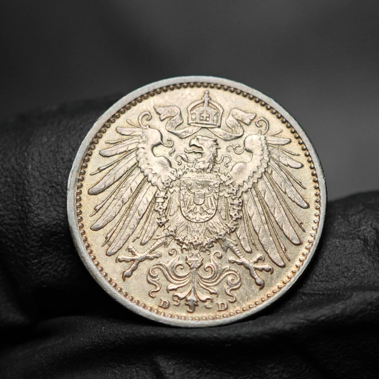 金瓯小拍第三期 古今币章 银价专场 德国1马克银币1914年 重5.6克 底板带转光 长翅鹰