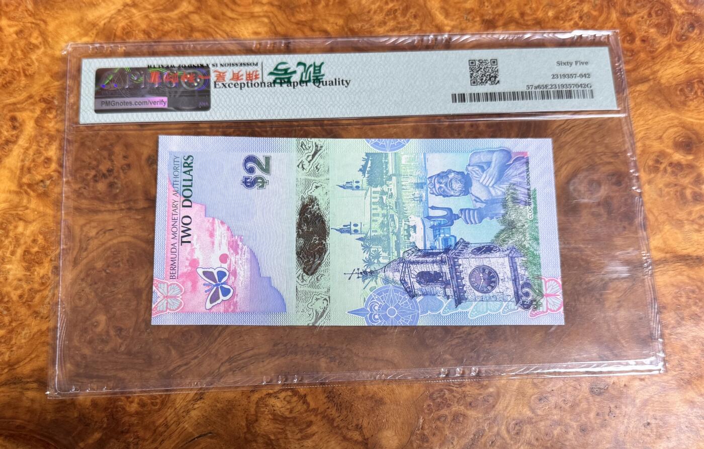 得物收藏 Chase Auction 第35期 - - 外钞、银元、民国钞和人民币混合场！持续更新中！ 2009年百慕大2元，世界最佳纸币，洋葱冠，PMG65！