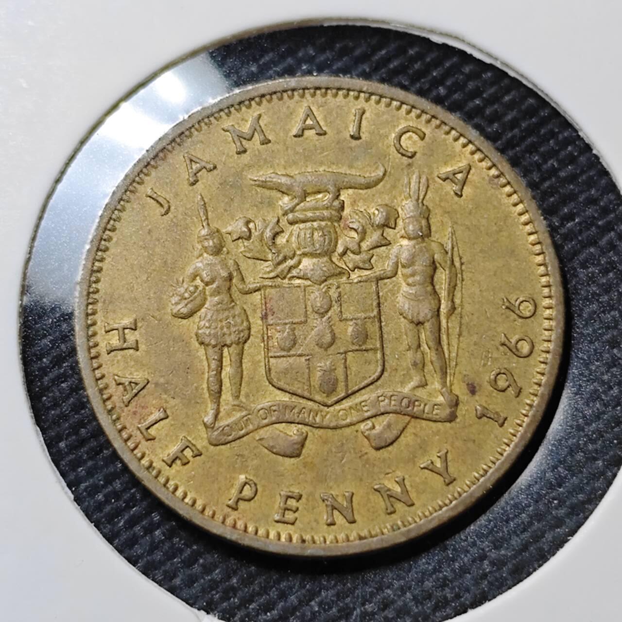 KK钱币收藏小铺  第390期  2月预留时间 周末发货  1966英属牙买加半便士铜币