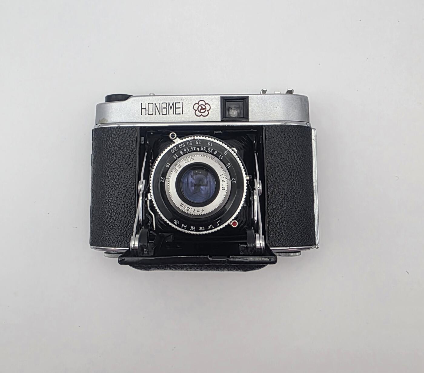 红梅HM-1折叠相机-时光的印记-相机的前世今生-另送海鸥相机小皮壳