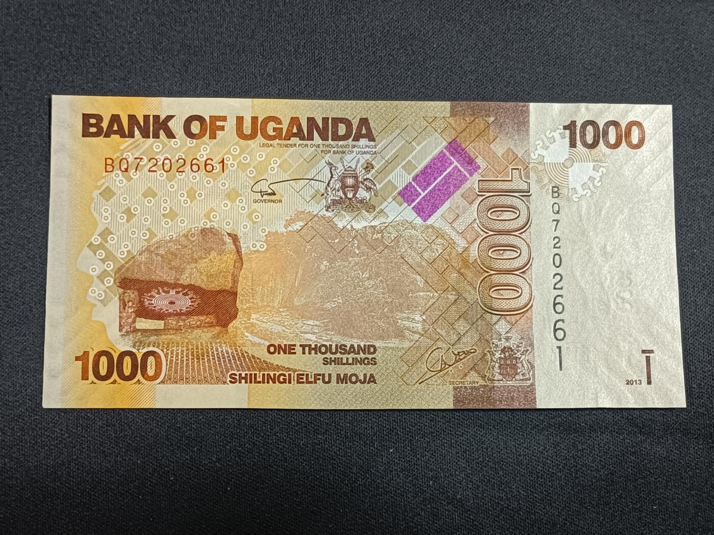 【游宝拍卖】乙巳蛇年第112期 周二集拍 乌干达-1000先令【2013年 全新UNC】
