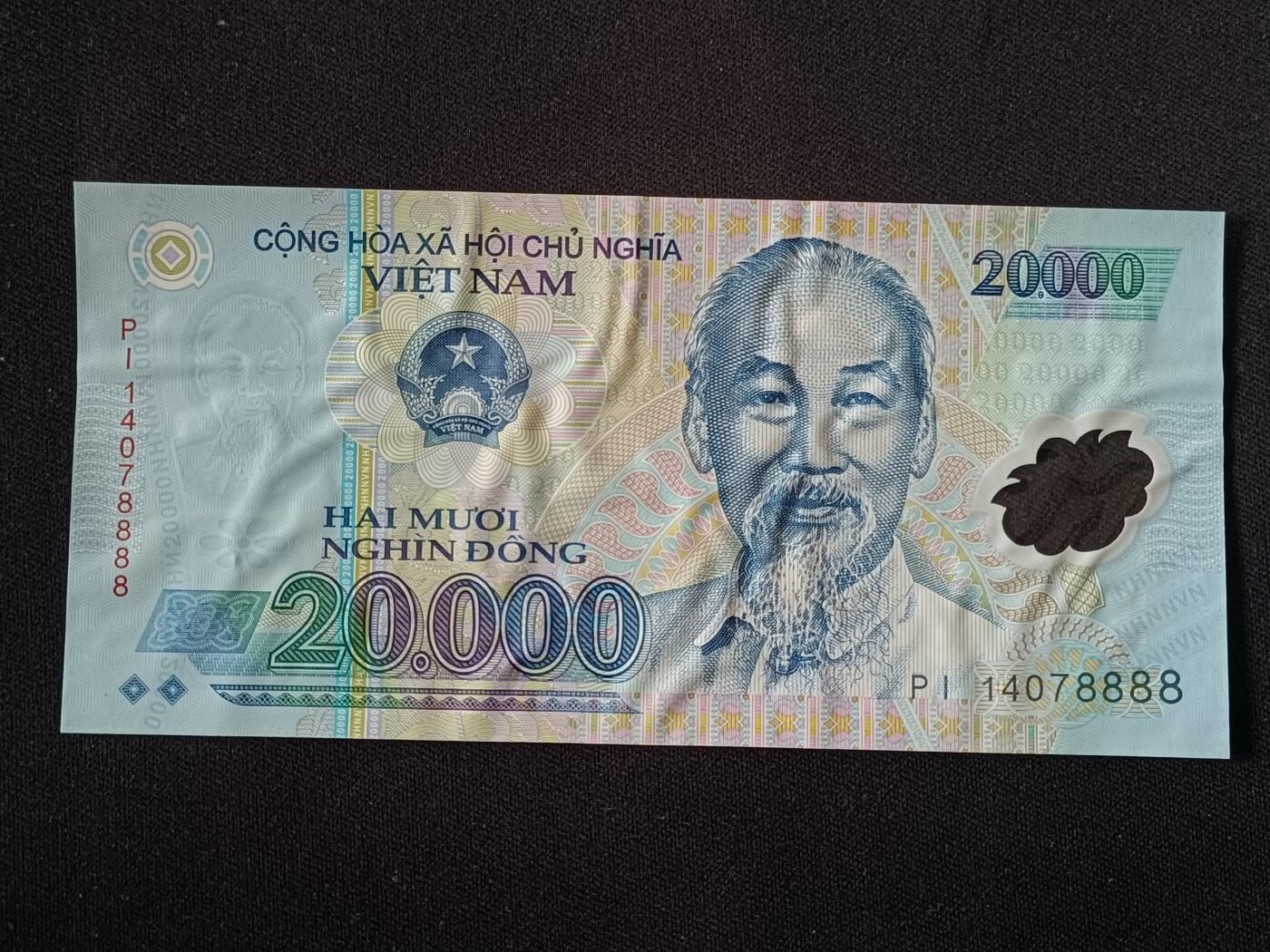 【游宝拍卖】乙巳蛇年第112期 周二集拍 越南-20000元【狮子号 PI 14078888 弱品-票面褶皱】