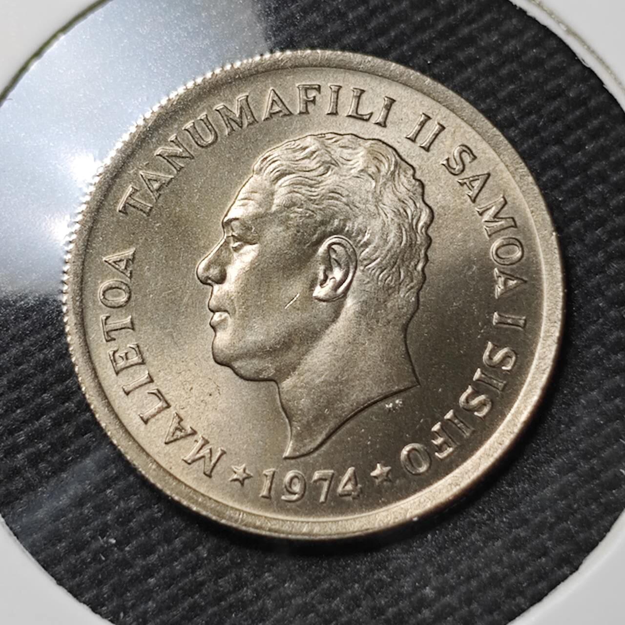 KK钱币收藏小铺  第390期  2月预留时间 周末发货  1974萨摩亚5分 好品
