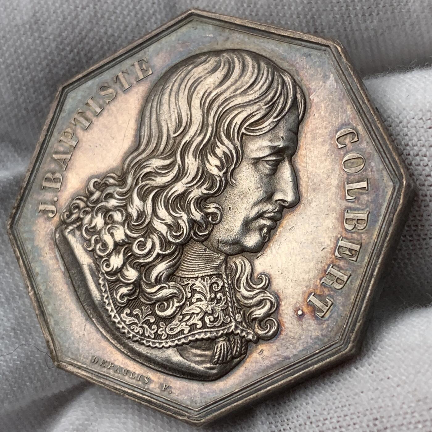 掌中浮雕-藏着的欧洲第051场 法国亚眠商会八角银章，34mm，16.1g