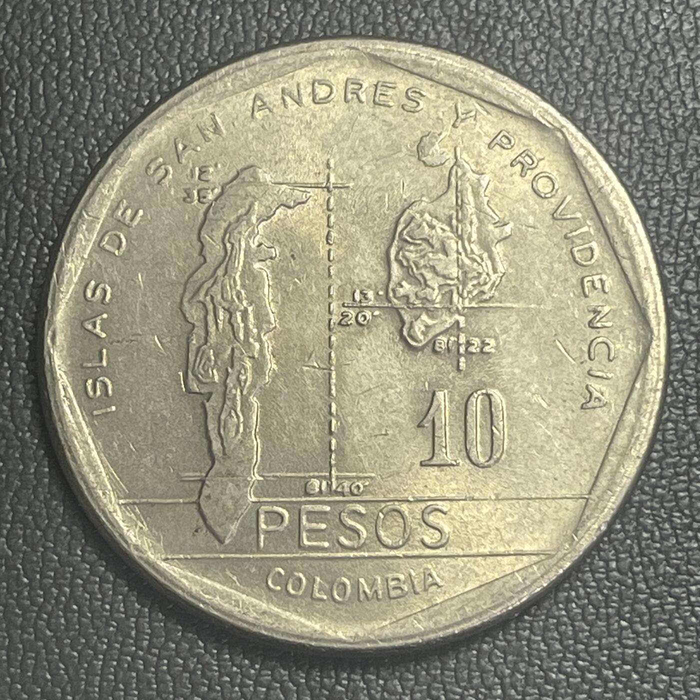 回流0201 哥伦比亚1981年10比索纪念币 “圣安德烈斯和普罗维登西亚群岛”